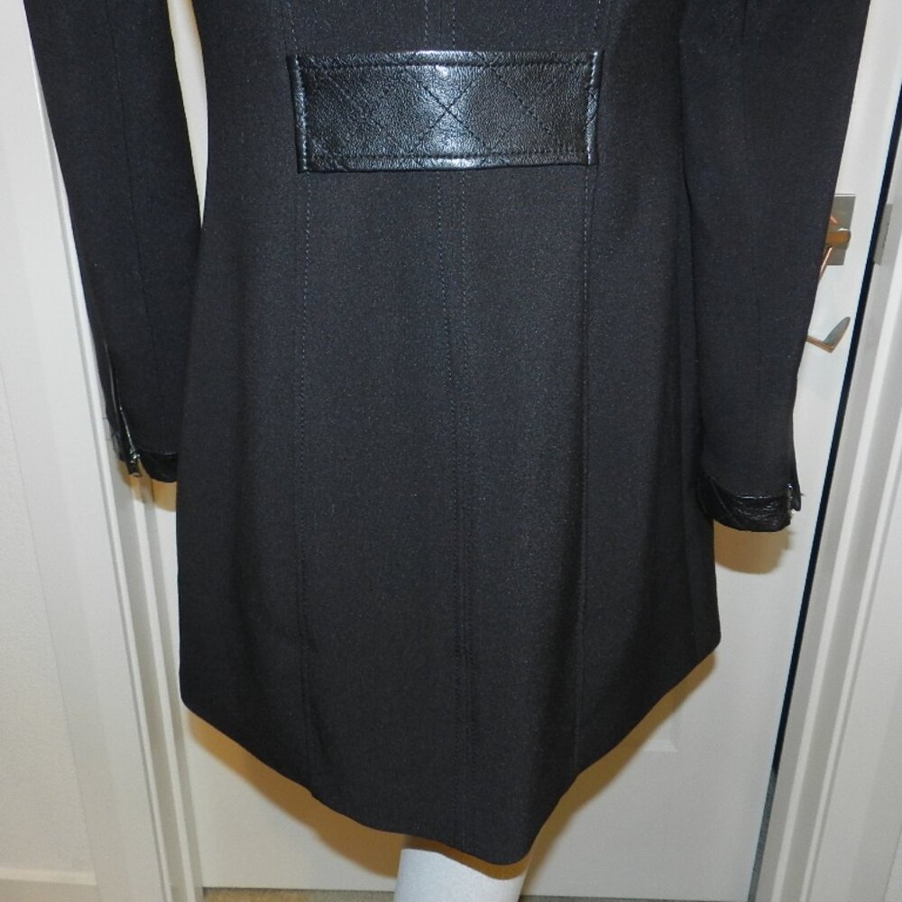 White House Black Market Leather Trim Black Moto Jacket Size XXS - Picture 10 of 15